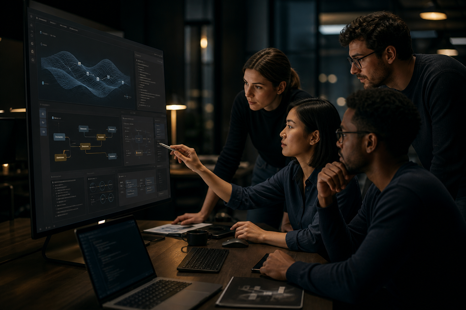Product team reviewing a custom web platform